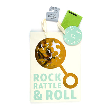 Extra Large Baby Rock/Roll Rattle Shaker/Hot Stamp Gift Bag, With Tissue