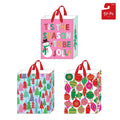 3Pk Large Christmas Gift Bags W/Hot Stamp, Tis The Season Trees, 3 Designs