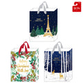 3Pk Large Christmas Paris Forest Gift Bags, 3 Designs