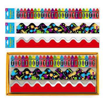 14 Count Educational Cutout Printed Metallic Border 18" X 2.25", 3 Designs