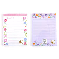 2Pk 80 Sheet Floral Party Legal Pads 11.5"L X 8.5"W, 2 Designs