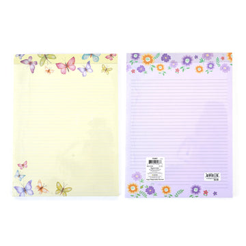 2Pk 80 Sheet Legal Pads, Butterfly/Flowers, 11.5"L X 8.5"W, 2 Designs