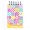 180 Sheet Tiered Spiral List Pads, Daisy Checker Good Vibes, 6.875" X 4"