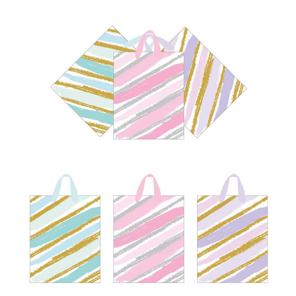 Large Brush Stripe Hot Stamp Premium Plus Bag, 3 Designs