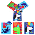 3Pk Large Animal Partytime Hot Stamp/Glitter/Googly Eyes Premium Plus Bag, 3 Designs