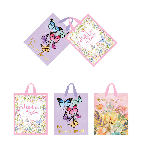 Extra Large Flowers & Butterfly Party Printed Bag, 3 Designs