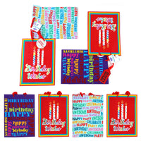 2Pk Extra Large Birthday Big Candle Wishes Hot Stamp Premium Plus Bag, 3 Designs