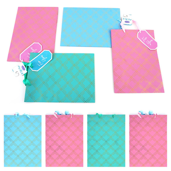 2Pk Extra Large Trellis Party Hot Stamp Premium Plus Bag, 3 Designs