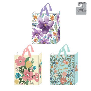 Large Prettiest Of Florals Hot Stamp Gift Bag, 3 Designs