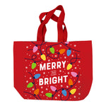 Christmas Merry Lights Tapestry With Lurex Tote Bag 16" X 16" X 6"