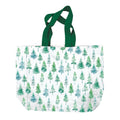 Christmas Green Trees Tapestry With Lurex Tote Bag 16" X 16" X 6"