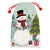 Christmas Snowman Tapestry With Lurex & Pom Poms Drawstring Bag  19" X 29"