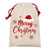 Christmas Merry Christmas With Santa Hat Canvas Drawstring Bag 24" X 36"