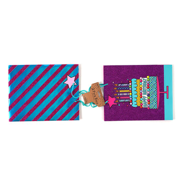 2Pk - Large Birthday Cake Hot Stamping /Glitter Gift Bags