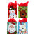 4Pk Medium Christmas Happy Holiday Lights Printed Bag, 4 Designs