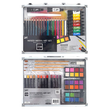 110Pc Mixed Media Art Set With Aluminum Case