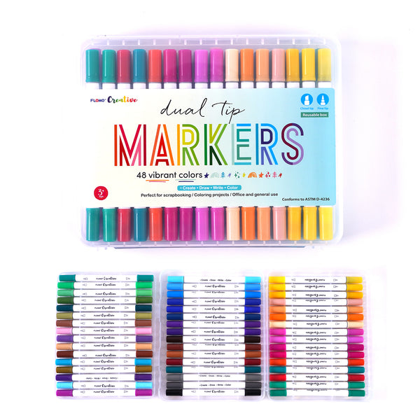 48Pc Dual Tip Color Markers, 48 Colors