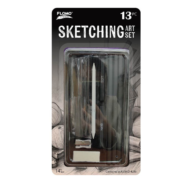 13Pc Sketching Art Set With Tin Case