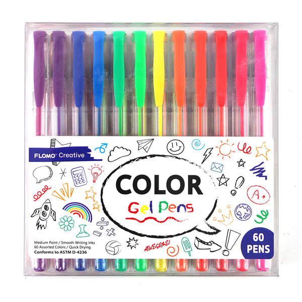 60 Pc Color Gel Pens, 60 Colors