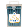 36Ct Dual Tip Chisel & Fine Tip Markers With Gray/Blue Barrel In Reusable Case With Handle