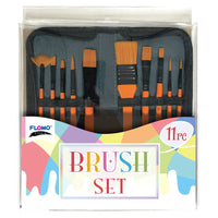 11Pc Brush Set With Zipper Case