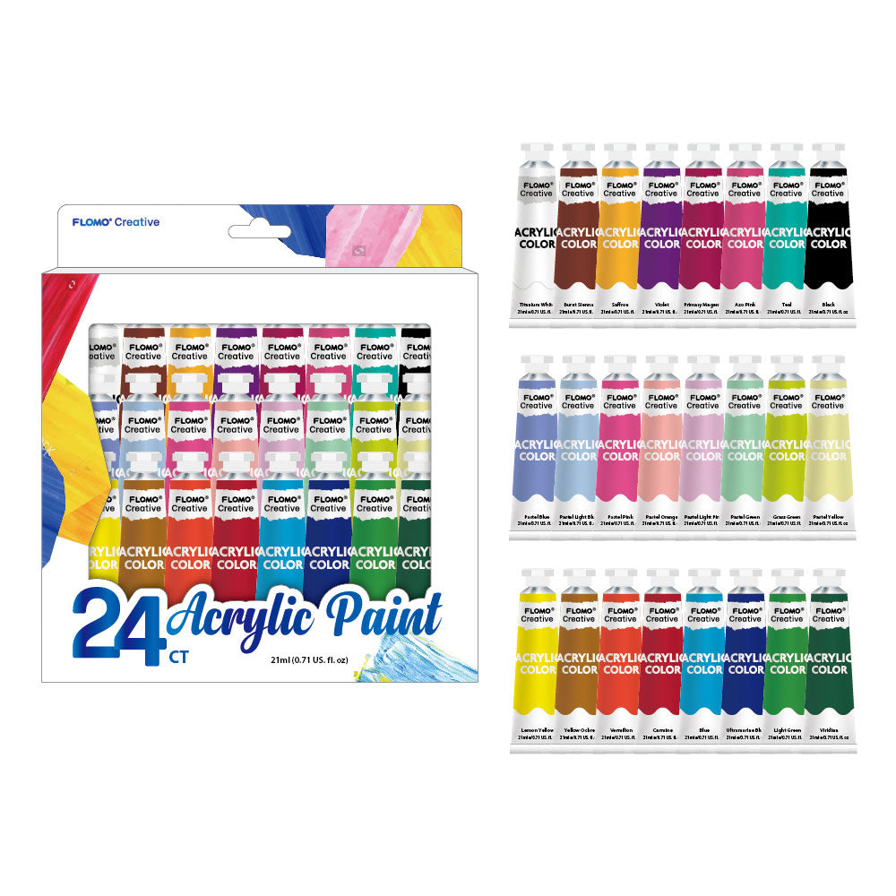 24Ct 21Ml Acrylic Paint | FLOMO/Nygala Corp.