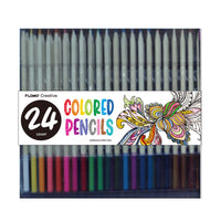 24Ct Colored Pencils With Natural Barrel