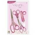 4Ct 4"/5"/5.2"/8" Pink And Blush Pink Scissors Set