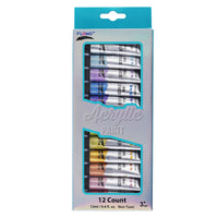 12 Ct 12Ml Acrylic Paint, Pastel Colors