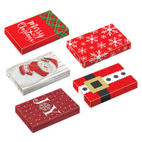 5Pk Medium Christmas Whimsical Foldable Gift Box, 14.75" X 9.5" X 2", 4 Designs