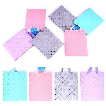 3Pk Large Fishnet Diamond Hot Stamp Bag, 4 Colors