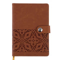 128Sht Pu Journal Debossed W/Snap Magnetic Closure, Brown Geo, 8.25"L X 5.6875"W