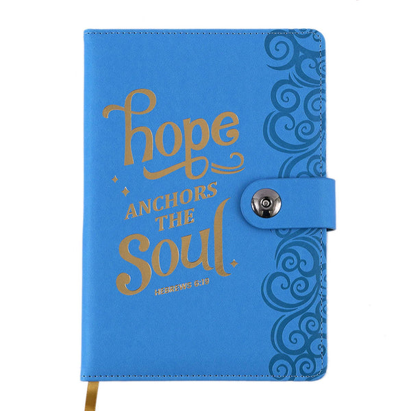 128Sht Pu Journal Deboss W/Snap Magnet Closure&Ht Stamp, Religious Aquasoul,8.25"Lx5.6875"W