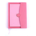 128 Sht/256 Page Pu Cover Clutch Pink Journal W/ Front Pocket, 6" X 8.25"