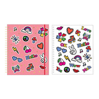 130 Sheets/260 Pages Mega Spiral Journal W/Hot Stamp, 2 Sticker Shts,Stickerfun, 11.25"X9.25"