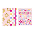 130 Sheets/260 Pages Mega Spiral Journal W/Hot Stamp,2 Sticker Shts,Daisy Check,11.25"X9.25"