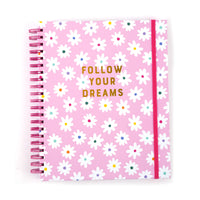 140Sht/280Pge Mega Spiral Hot Stamp Notebook, Daisy Puffs, 11.25"X9.25"