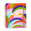 140Sht/280Pge Mega Spiral Hot Stamp Notebook, Make It Happen, 11.25"X9.25"