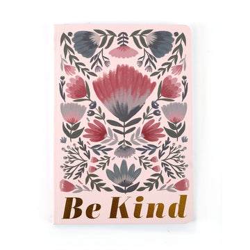 140 Sheet Perfect Bound Embossed Notebook, Be Kind Floral, 7 X 10"