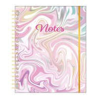 140Sht/280Pge Mega Spiral Hot Stamp Notebook, Pastel Marble Notes, 11.25"X9.25"