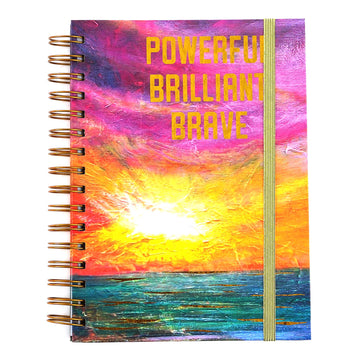 160 Sht Jumbo Spiral Sunset Brights Hot Stamp Journal, 8.5"X6.25"