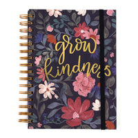 160Sht/320Pg Floral Grow Kindness Hot Stamp Chunky Spiral Journal, 8.5"X6.25"