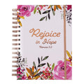 160Sht/320Pg Religious Rejoice Floral Hot Stamp Chunky Spiral Journal, 8.5"X6.25"