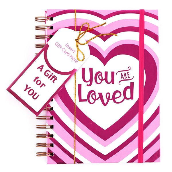 160Sht/320Pge Chunky Spiral Journal W/Giftcard Envelope, Loved Heart,  8.5"X 6.25"