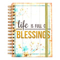 160 Sht Jumbo Spiral Religious Wishful Blessings Hot Stamp Journal, 8.5" X 6.25"