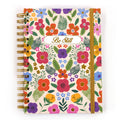 160Sht Hot Stamp Chunky Spiral Journal W/Inside Pocket, Be Still Floral, 8.5"X6.25"