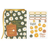 160Sht/320 Pge Bookbound Journal W/ 2 Sticker Shts And Gift Tag, Daisy On Green, 8.5"Lx6"W