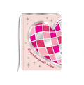 128 Sht/256 Page Valentine Diecut Flap Journal W/Hot Stamp, Disco Heart, 6"W X 8"L