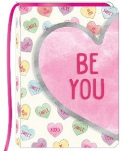 128 Sht/256 Page Valentine Diecut Flap Journal W/Hot Stamp, Be You Hearts, 6"W X 8"L