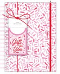 160Sht/320Pge Chunky Spiral Journalw/Giftcard Envelope, Pink Sprinkles, 8.5"X 6.25